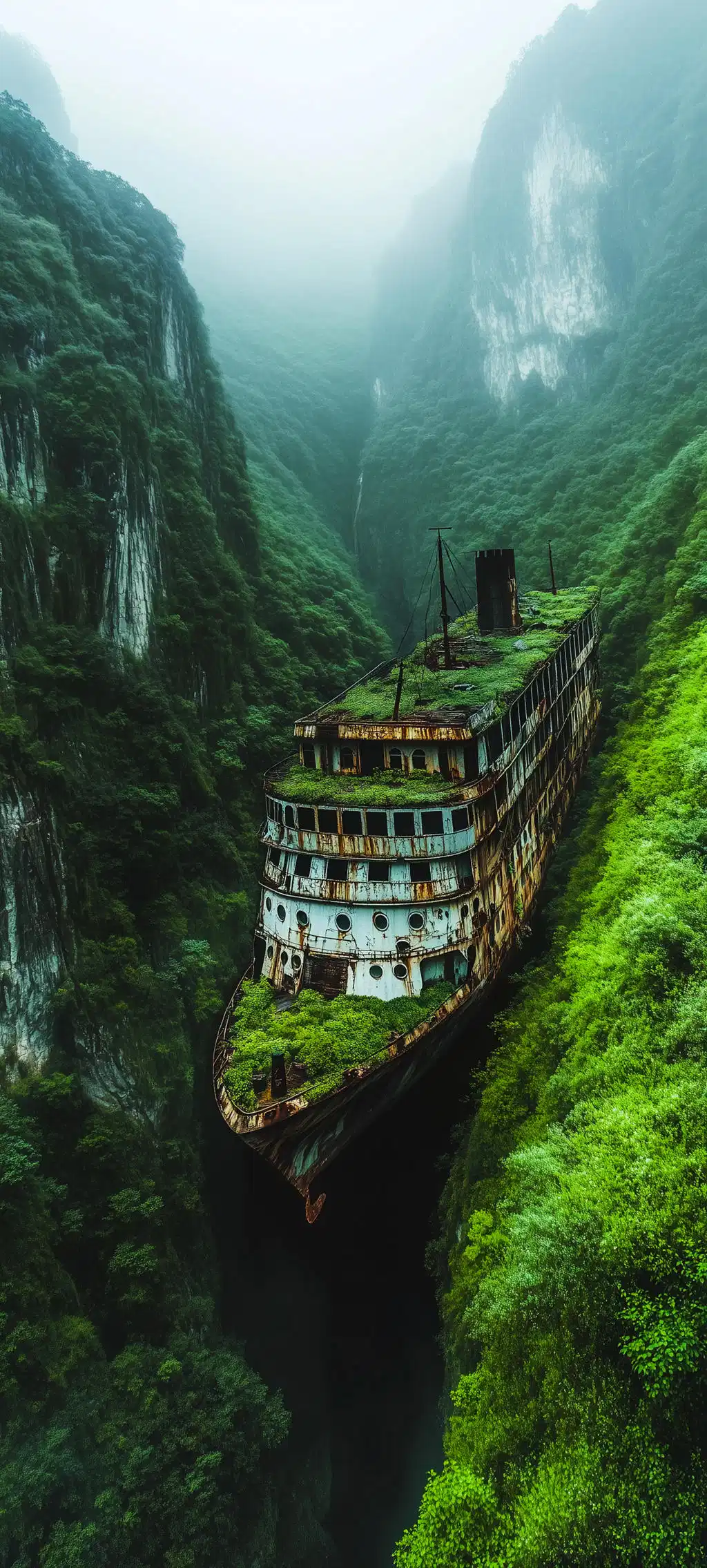 Fantasy Castle Green Mountain Cliff