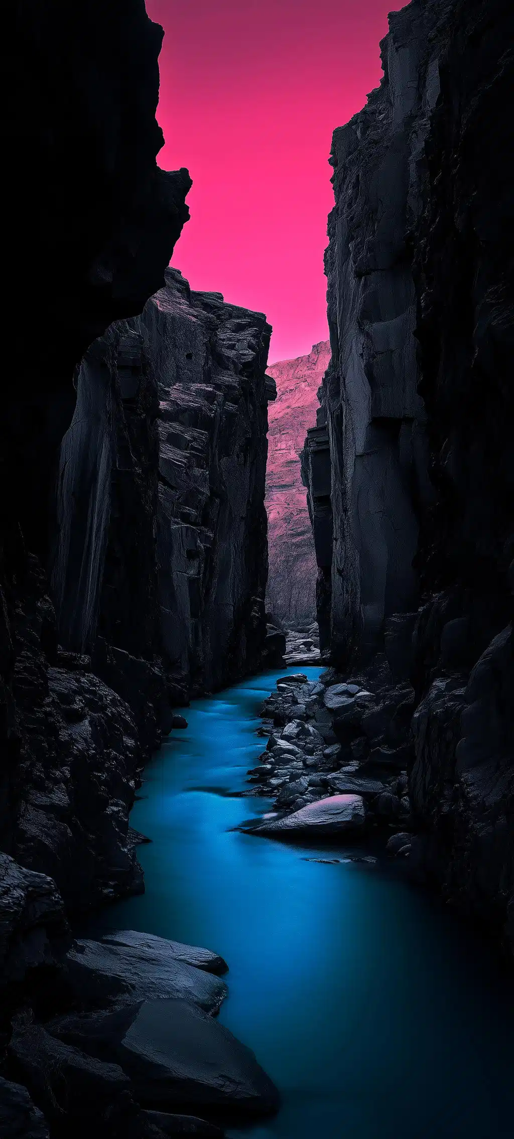 Glowing Pink Canyon Fantasy River