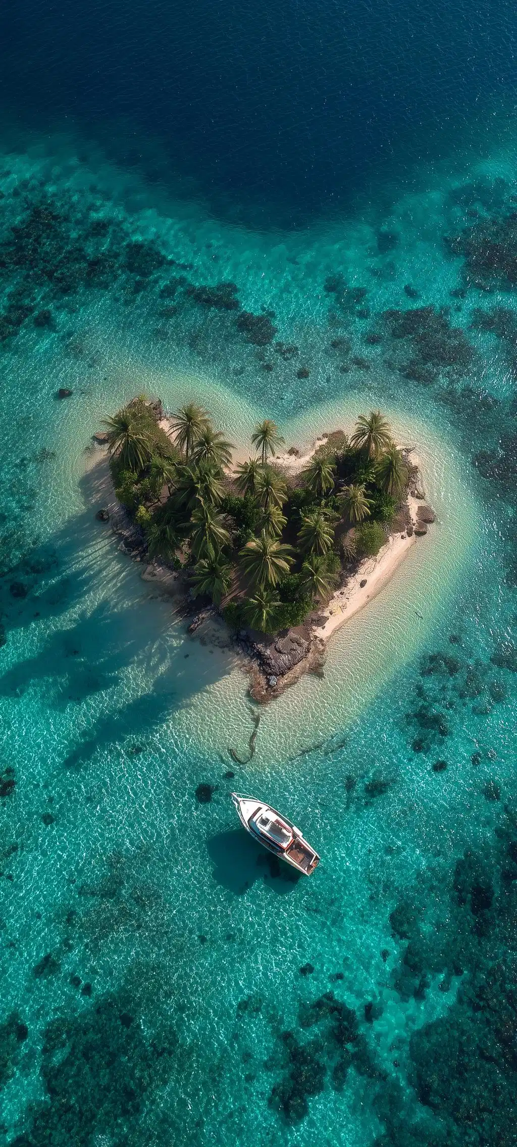 Heart Shaped Island Aerial View