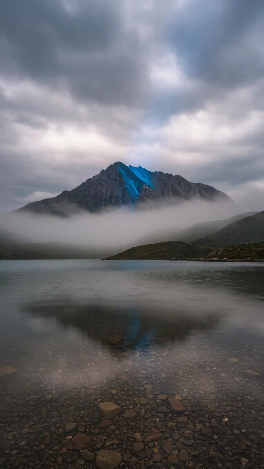 Misty Mountain Reflection Calm Lake