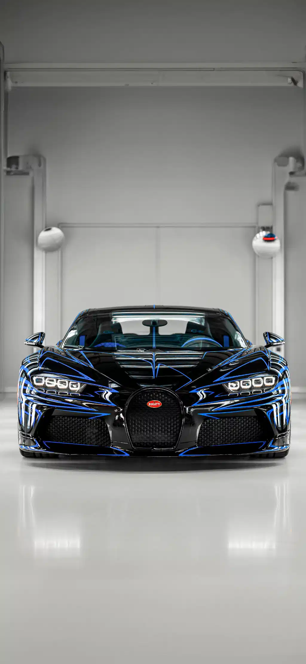Exotic Blue Supercar Modern Garage