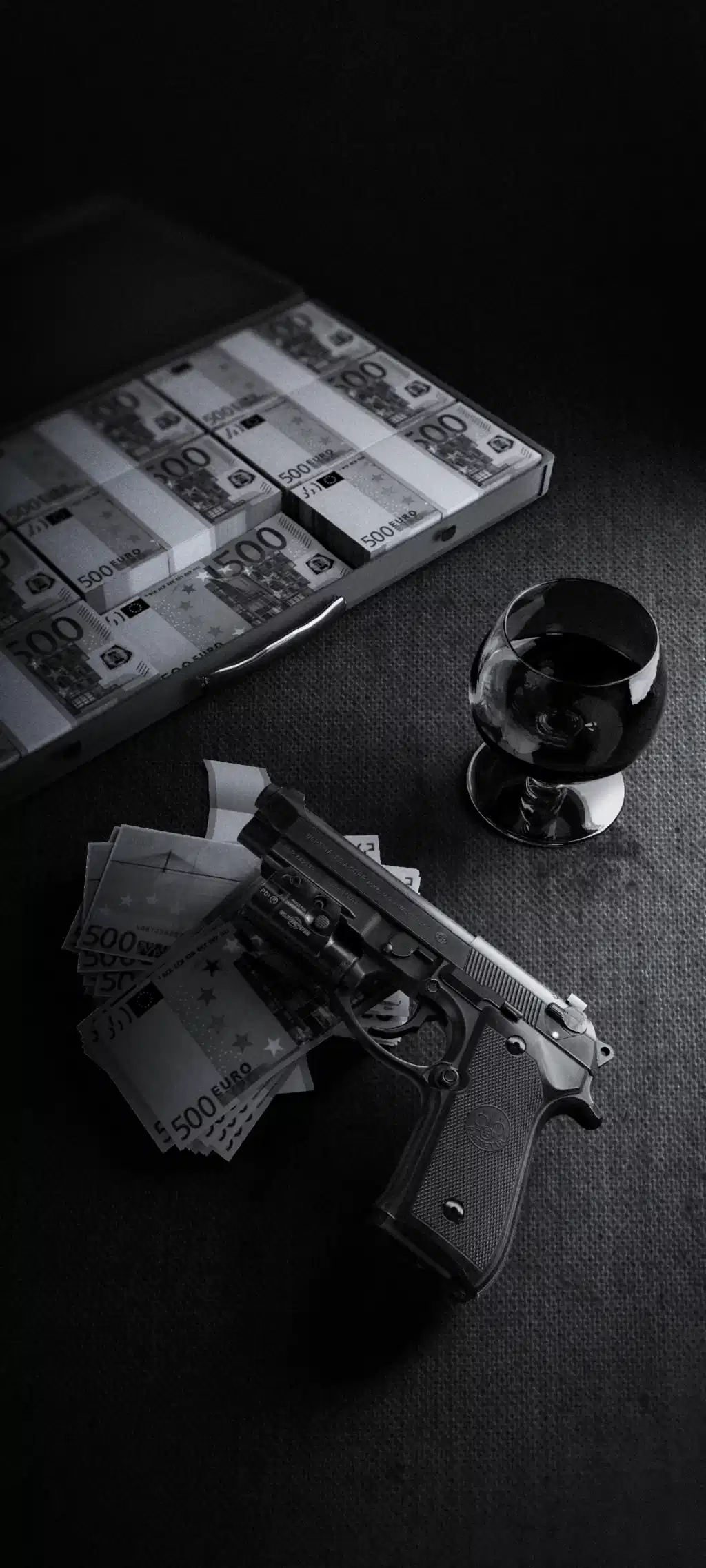 Handgun And Money Cash Dark Aesthetic