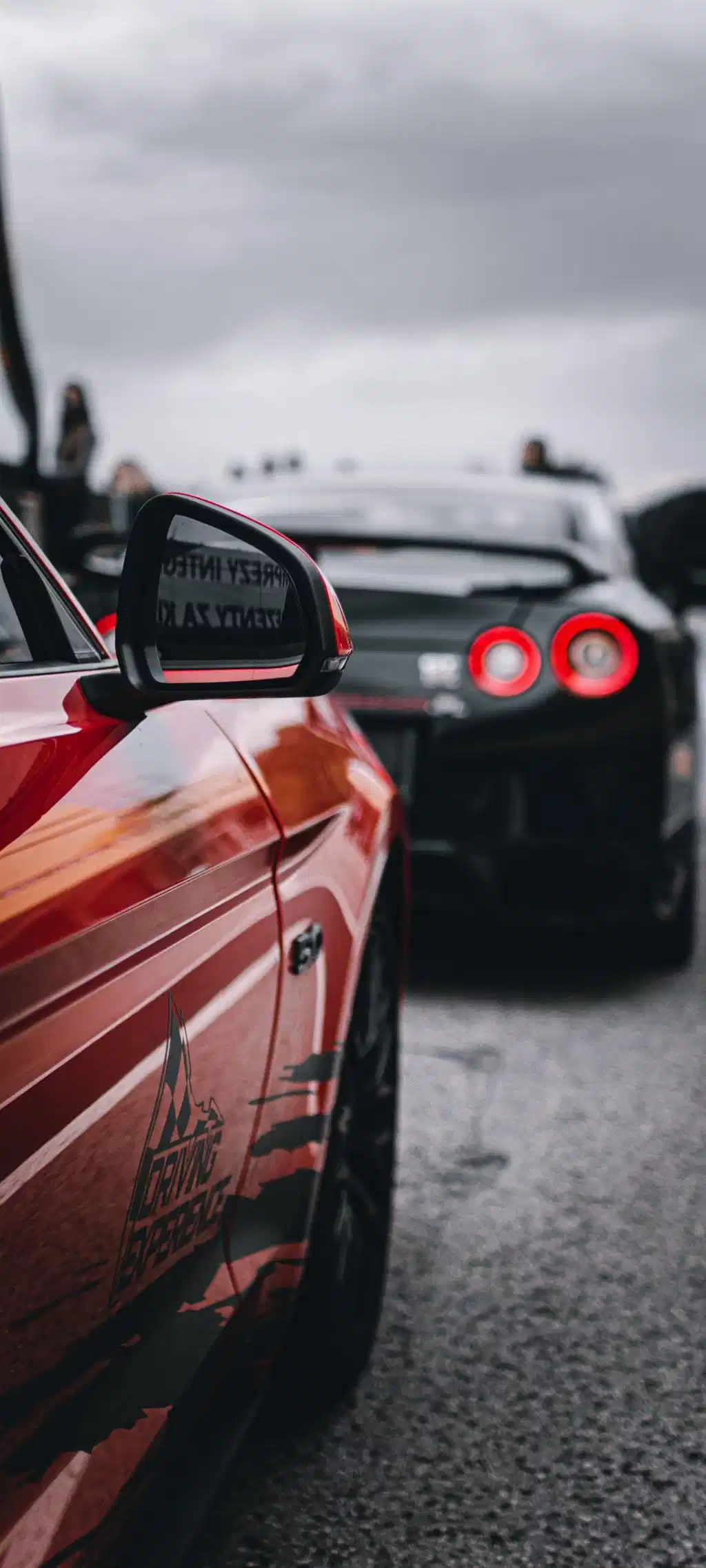 Red Sports Car Drifting Track Action
