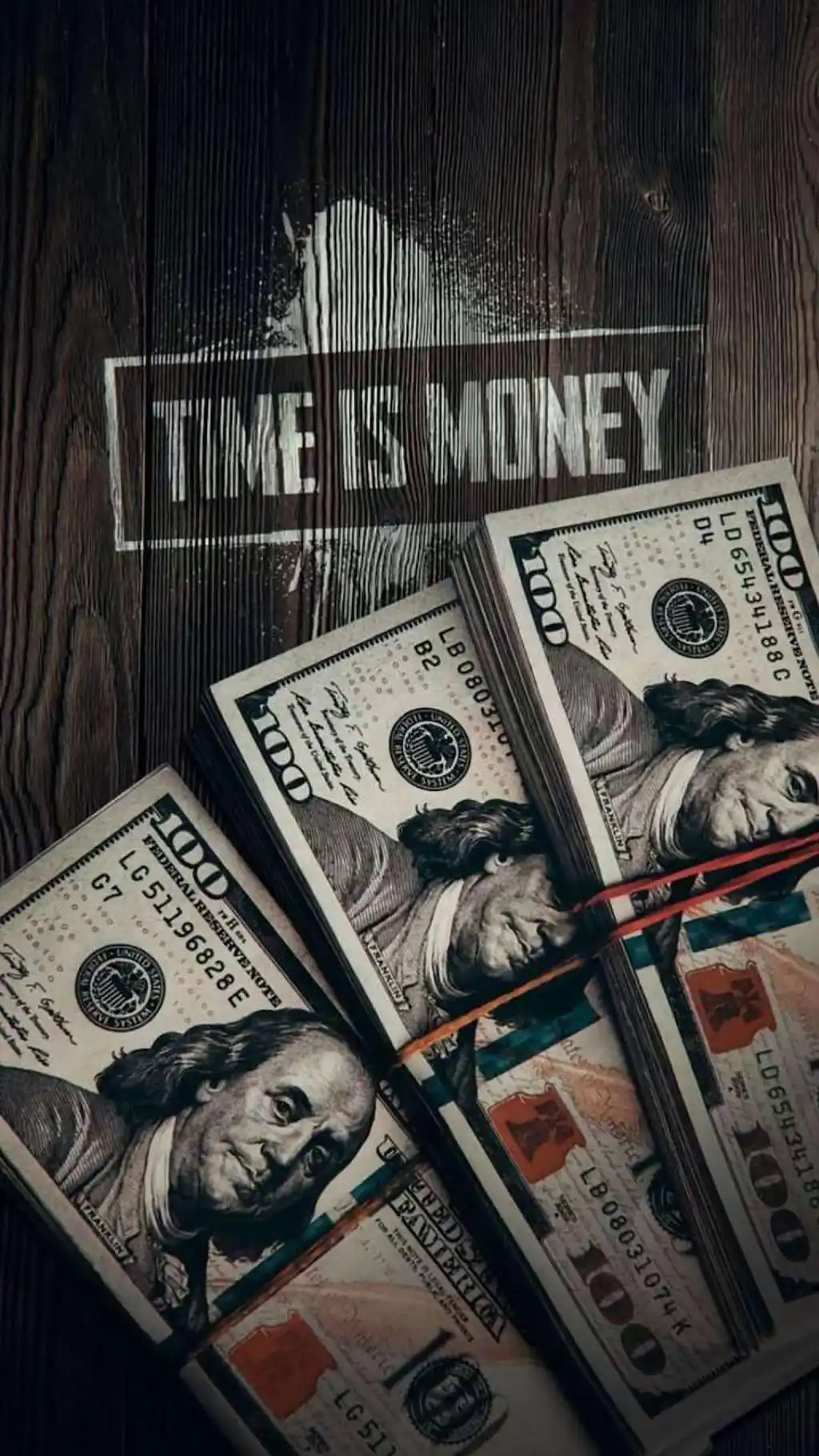 Time Is Money Cash Wood Sign Wallpaper