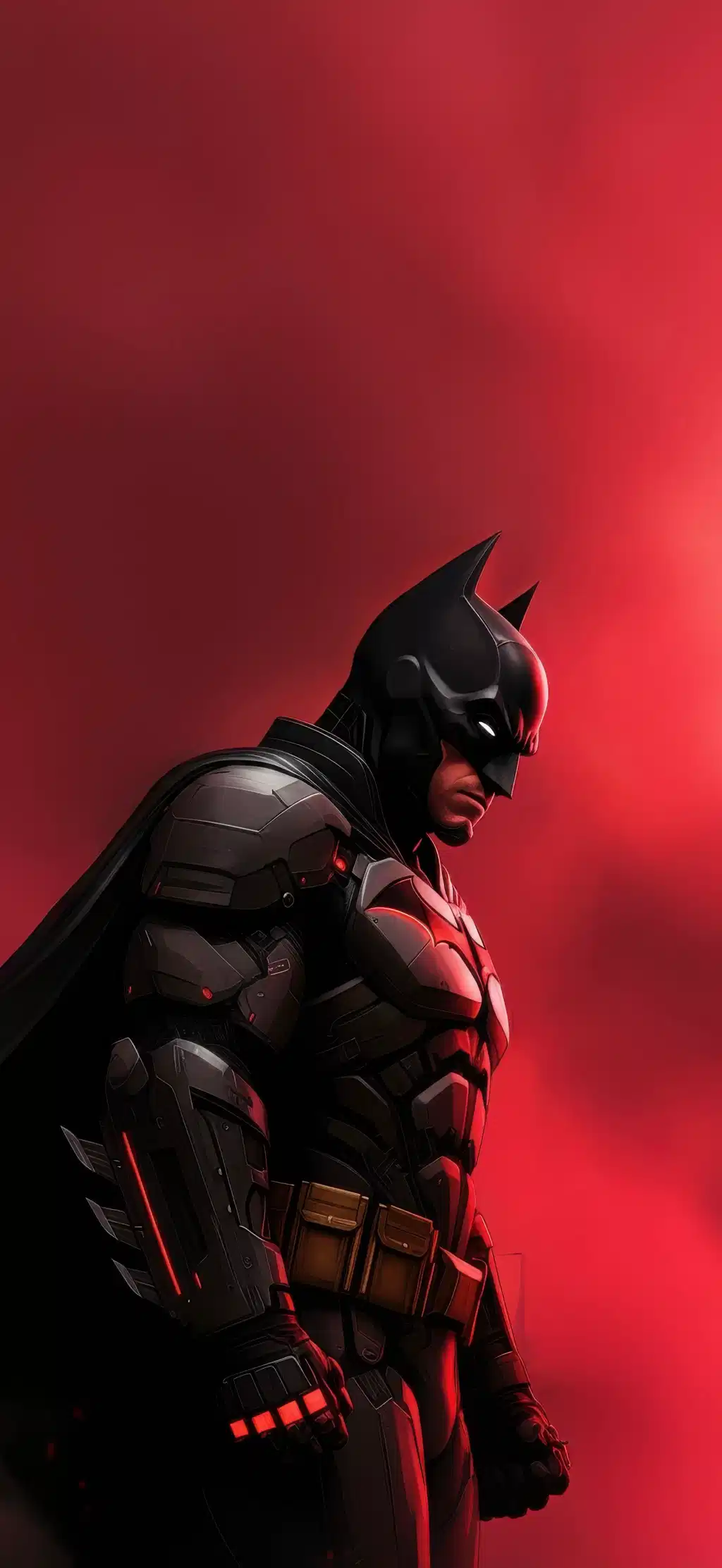 Batman Standing Red Sky Wallpaper