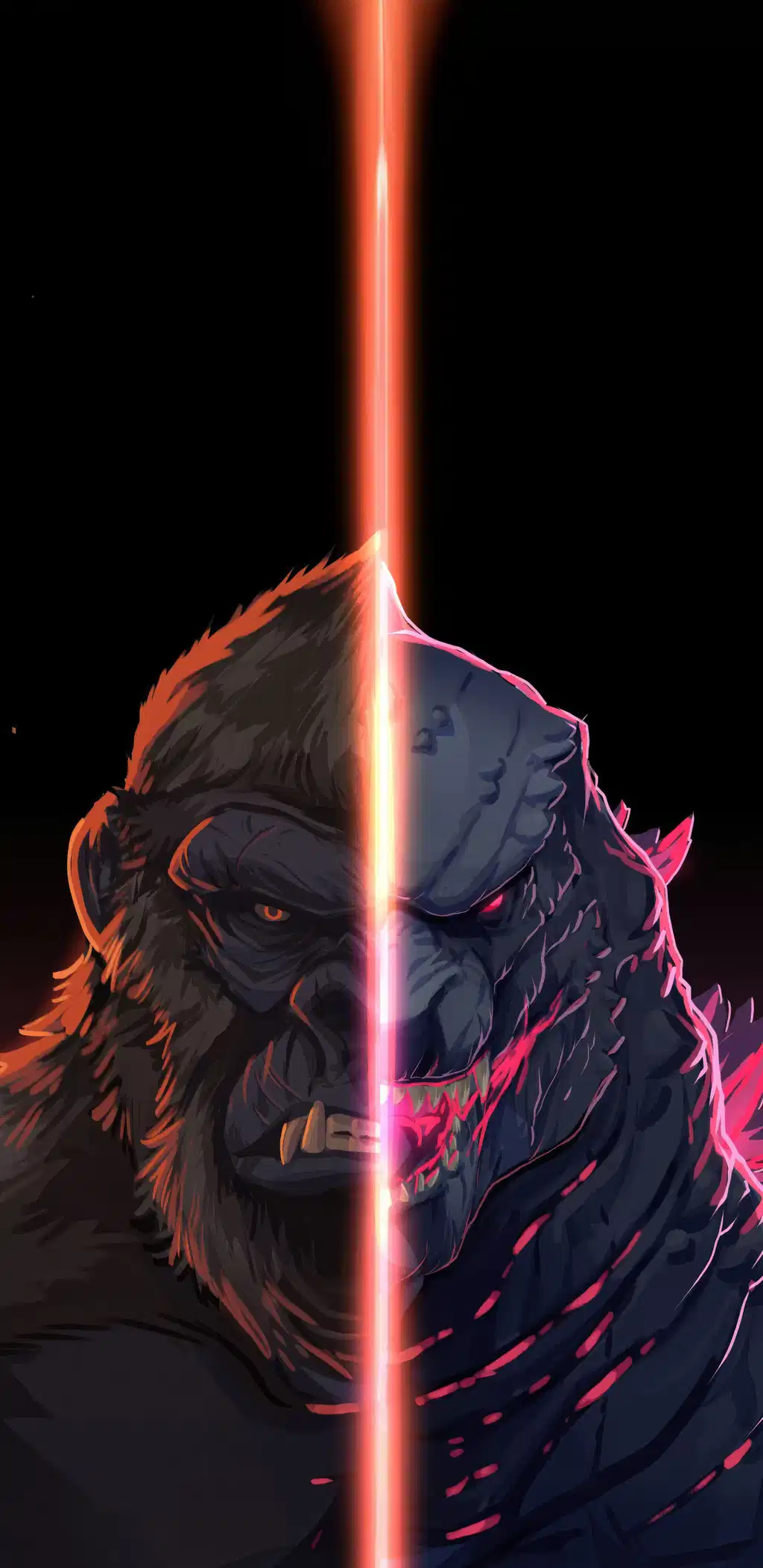 Kong Vs Godzilla Neon Glow Wallpaper