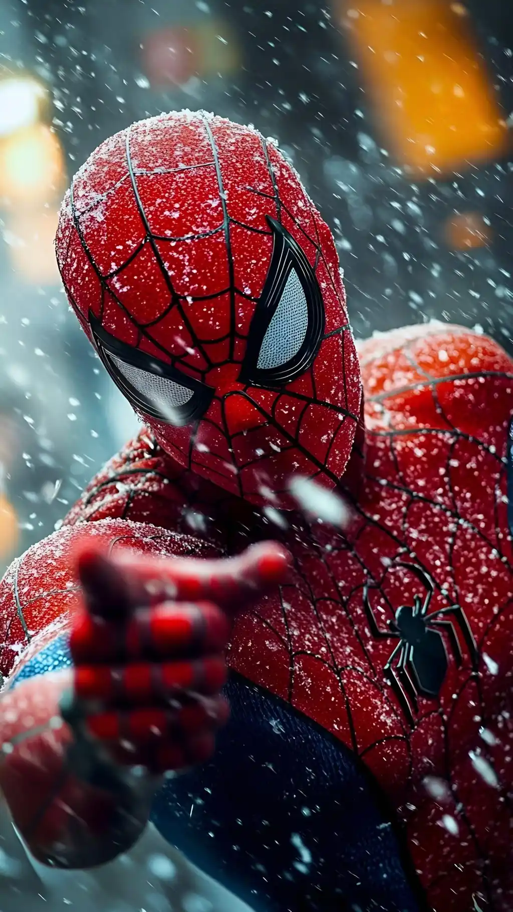 Spiderman Classic Suit Action Pose Wallpaper