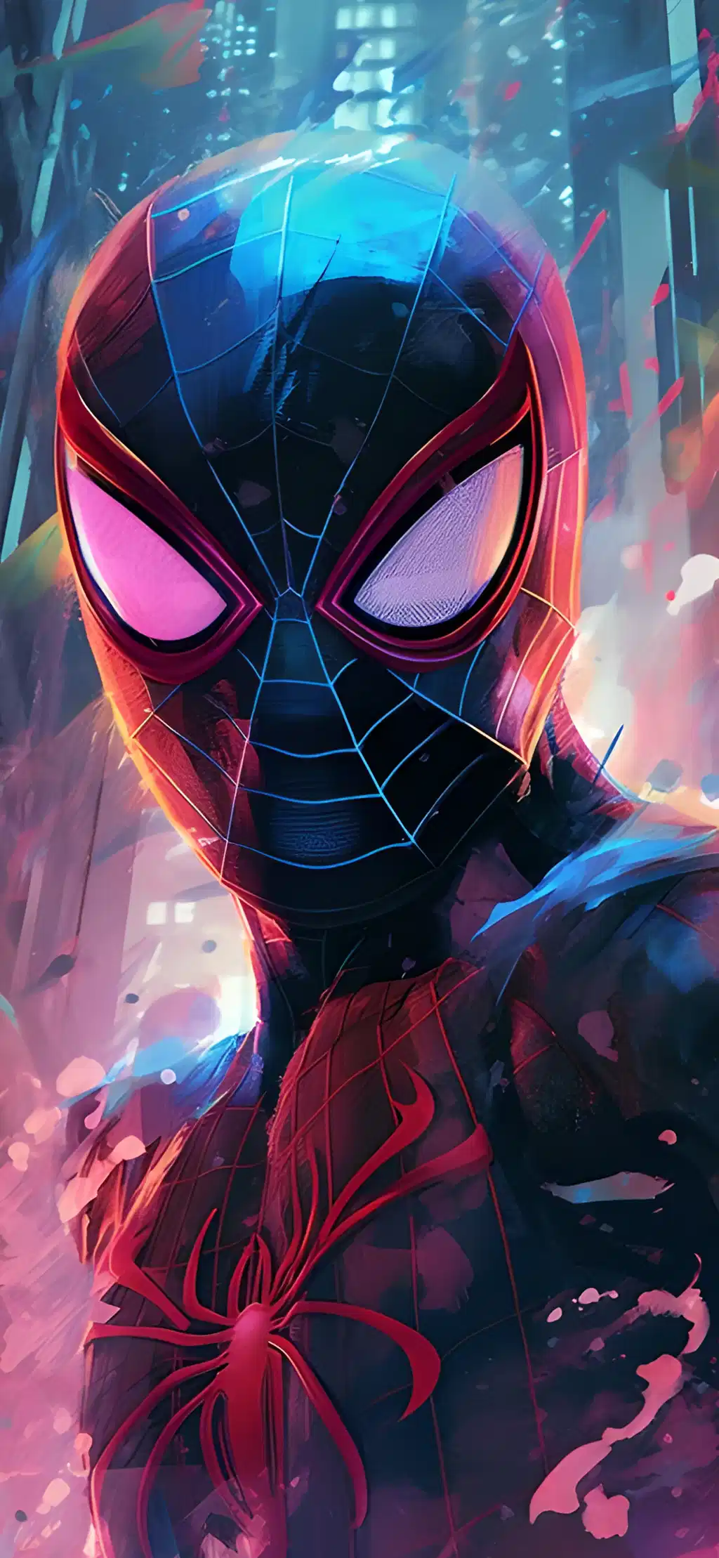 Spiderman Miles Morales Close Up Mask Wallpaper