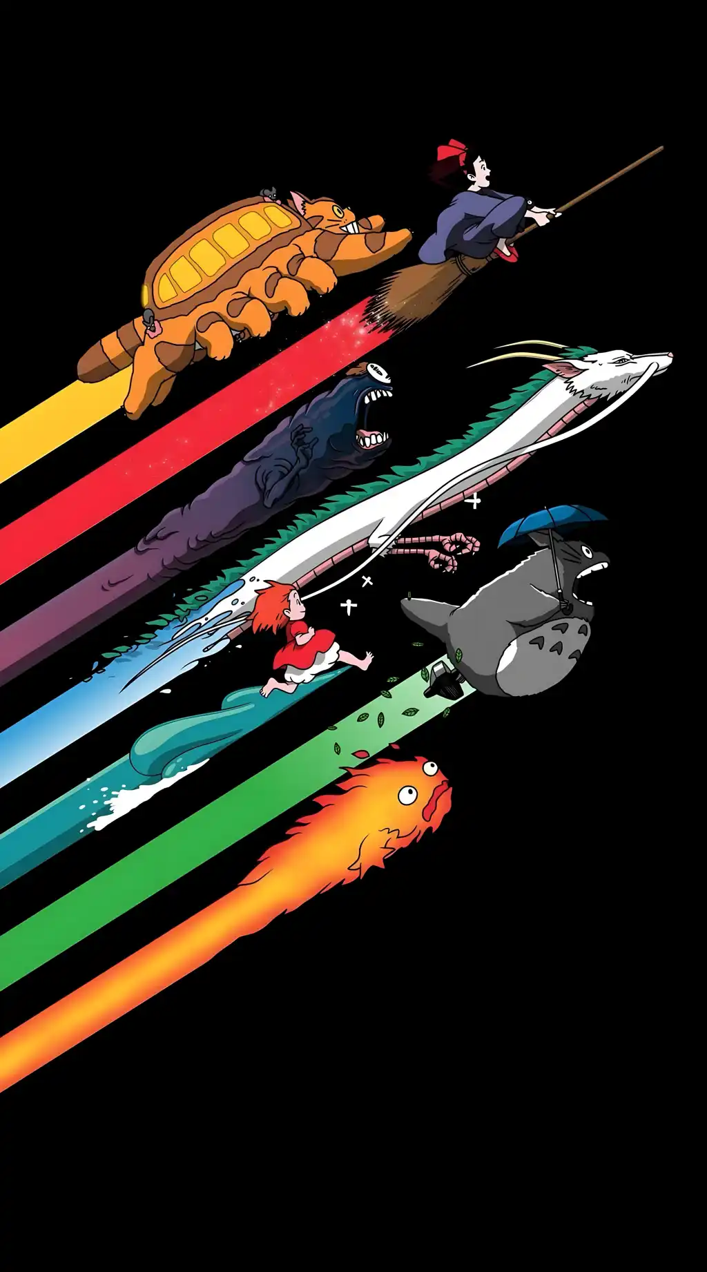 Colorful Lightsabers Stacked Minimalist