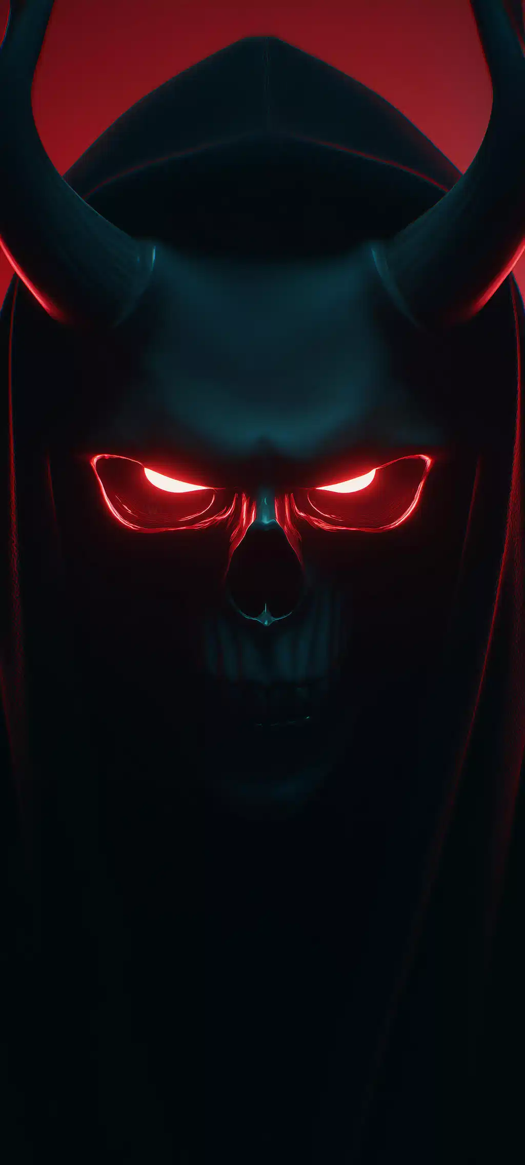 Evil Horned Demon Glowing Eyes