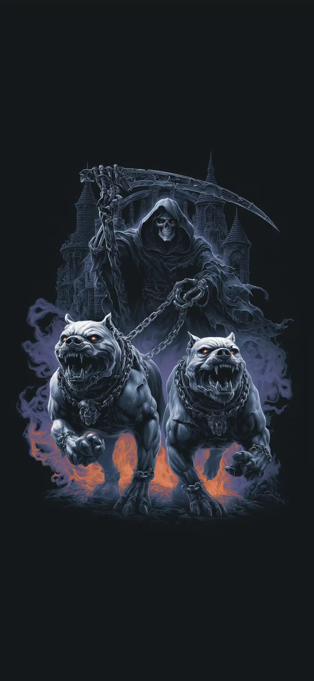 Grim Reaper Skull Trio Dark