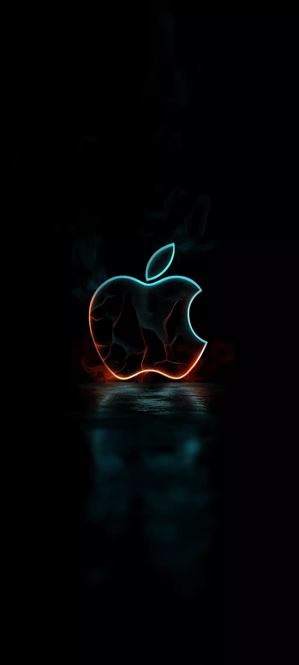 Neon Apple Logo Cyberpunk