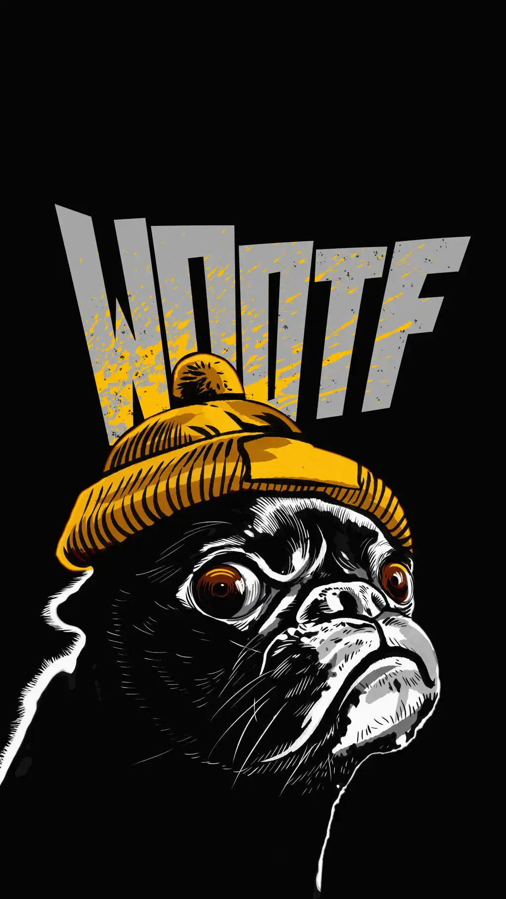 Pug Dog With Yellow Beanie Wftf