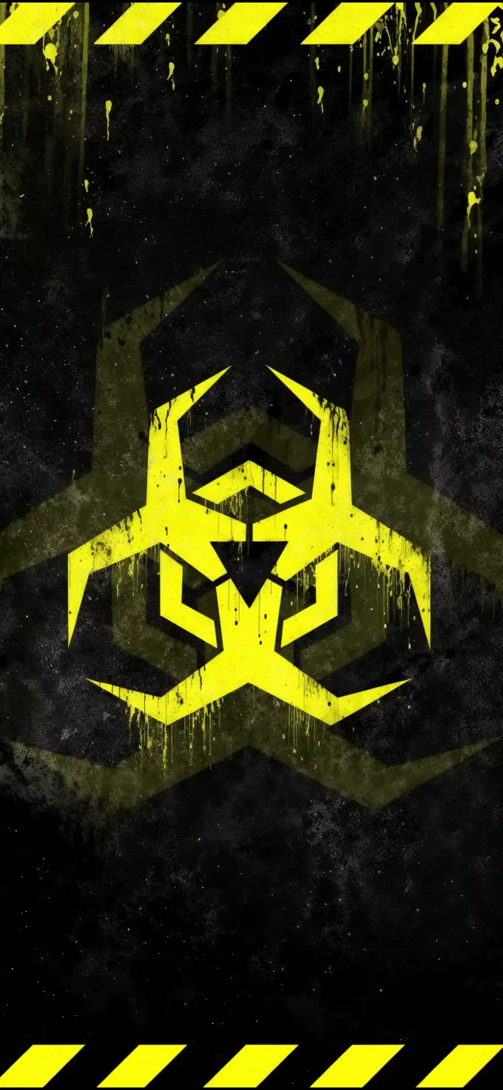 Yellow Biohazard Sign Neon