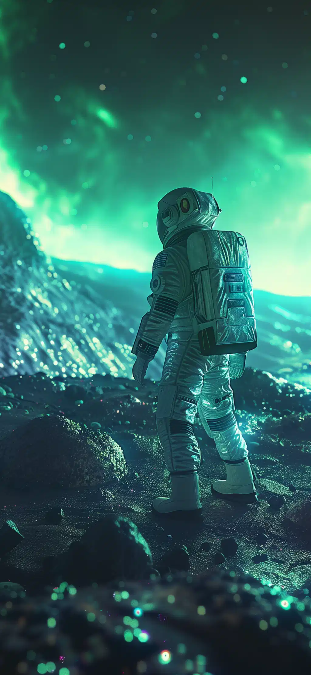 Astronaut Standing Alien Planet Surface