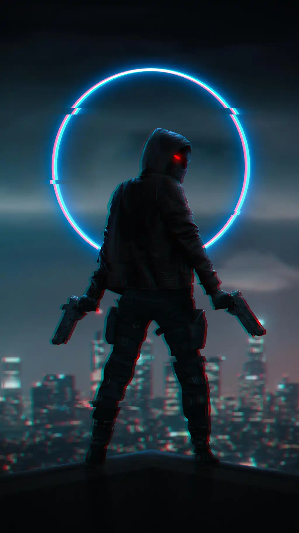 Glowing Blue Ring Portal Character