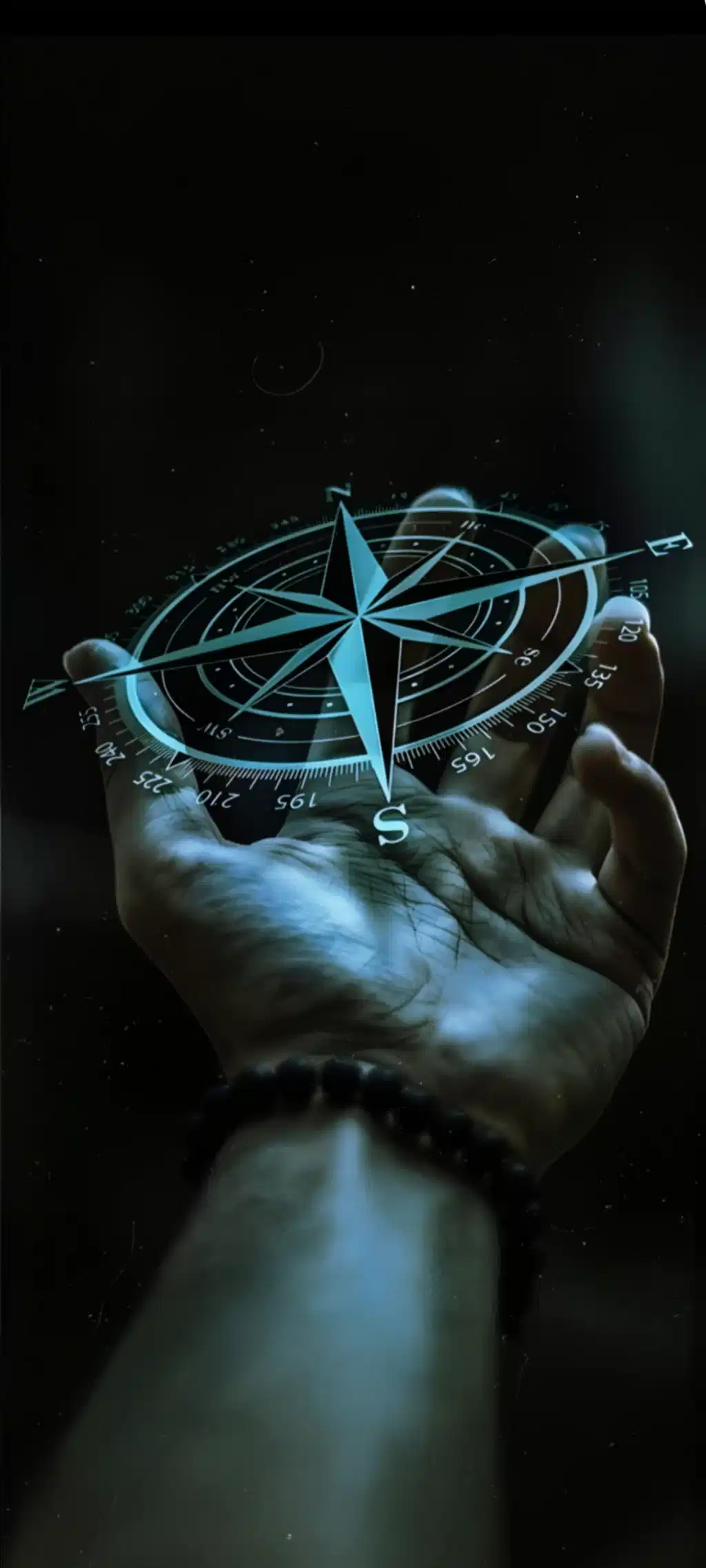 Hand Holding Glowing Blue Tech Cube