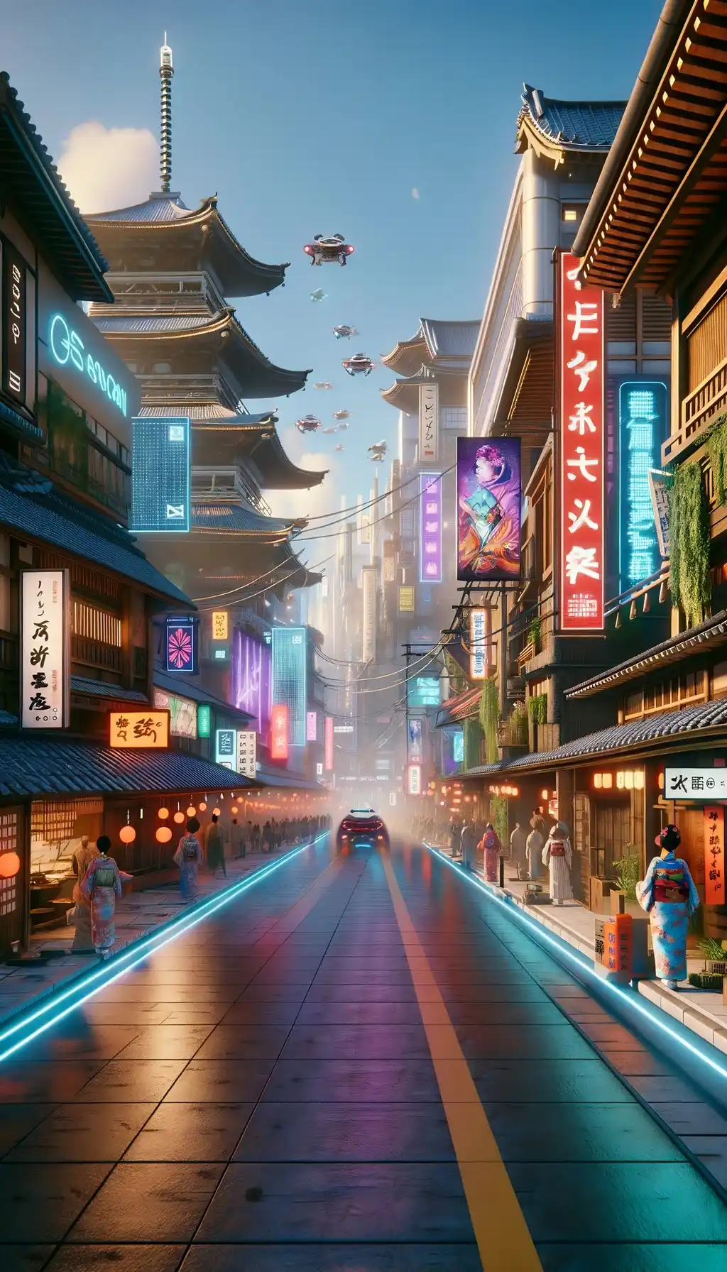 Synthwave Highway Perspective Sunset