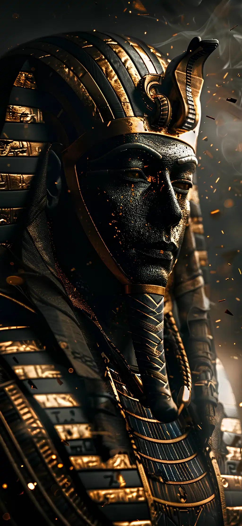 Golden Pharaoh Tutankhamun Burial Mask Statue