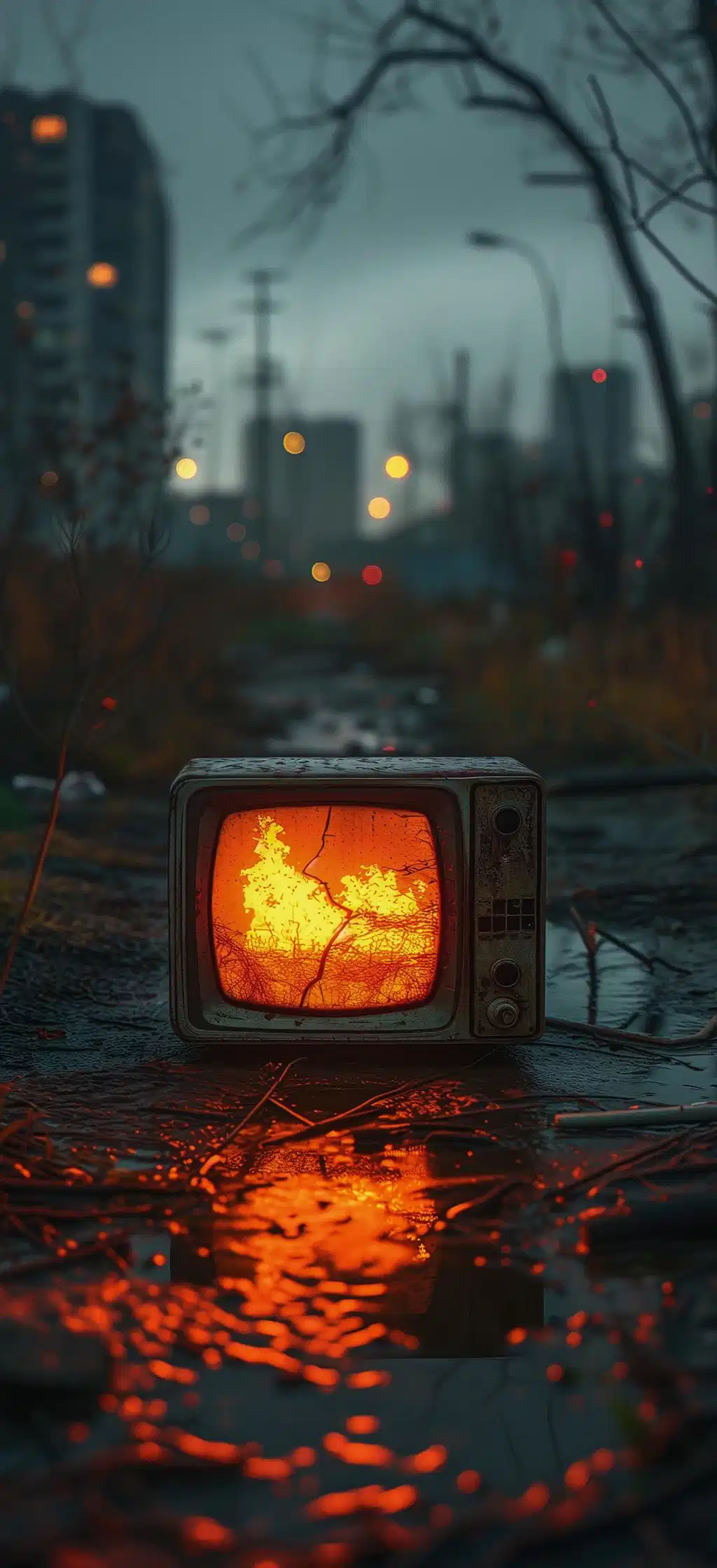 Burning Vintage TV