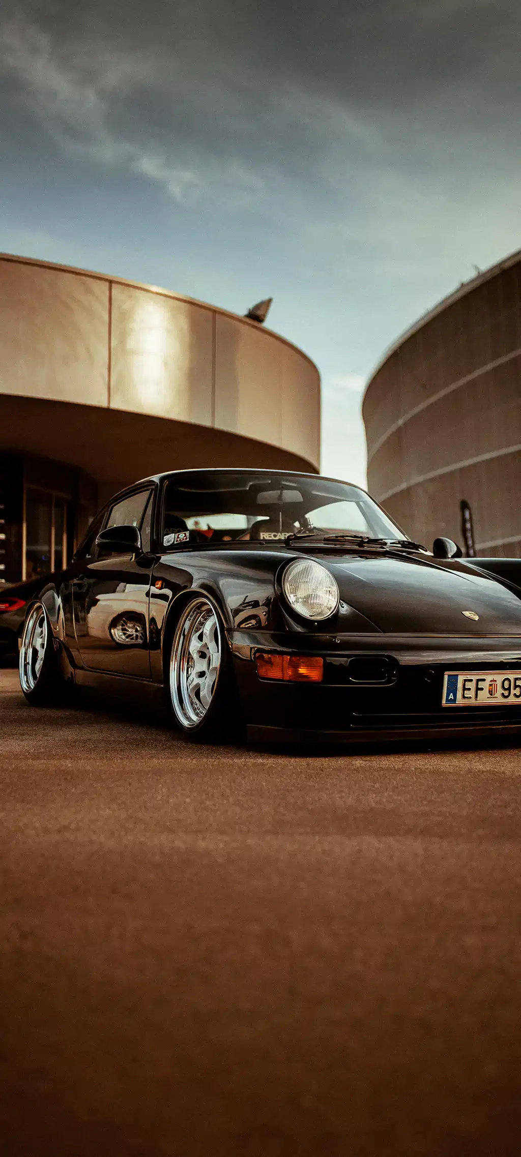 Classic Black Sports Car Architecture