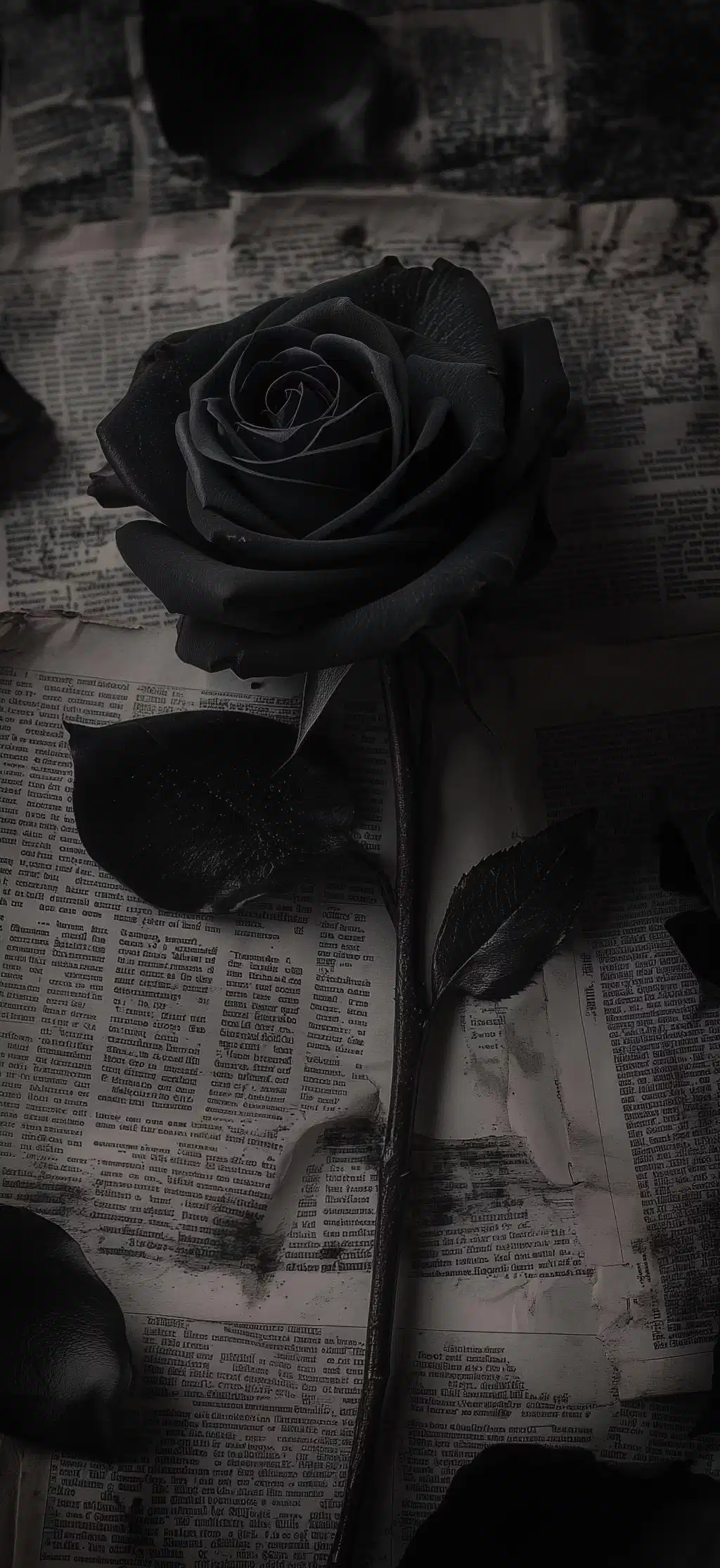 Dark Rose Flower Dried Book Pages